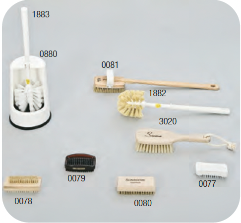 Toilettenbürste incl.Bürstenhalter, rund, Holzgriff, Naturkautschuk